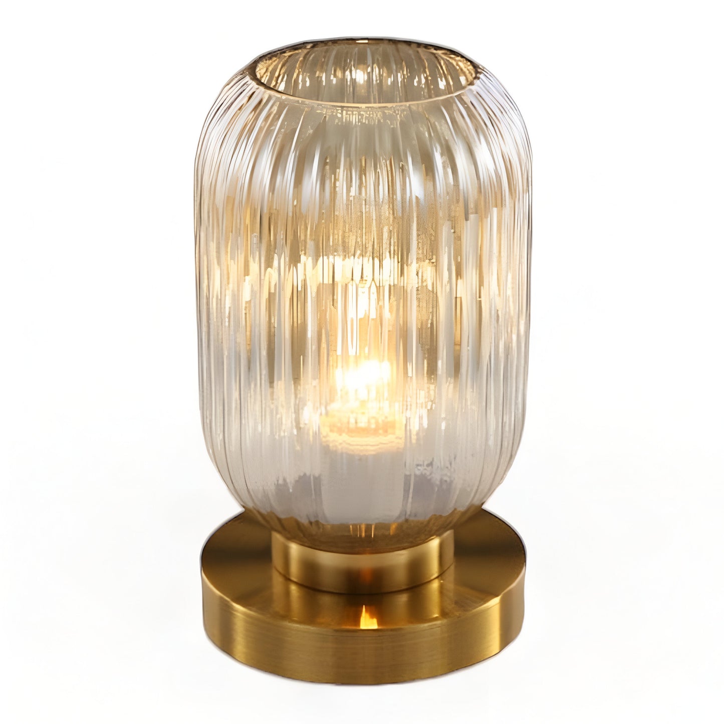 Oriantha | Nordische Tischleuchte mit geriffeltem Glas