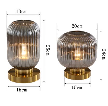 Oriantha | Nordische Tischleuchte mit geriffeltem Glas