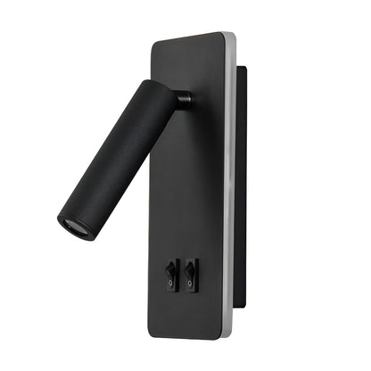 Minimalistyczna cylindryczna lampa ścienna | Podwójny włącznik | LED światło z żelaza