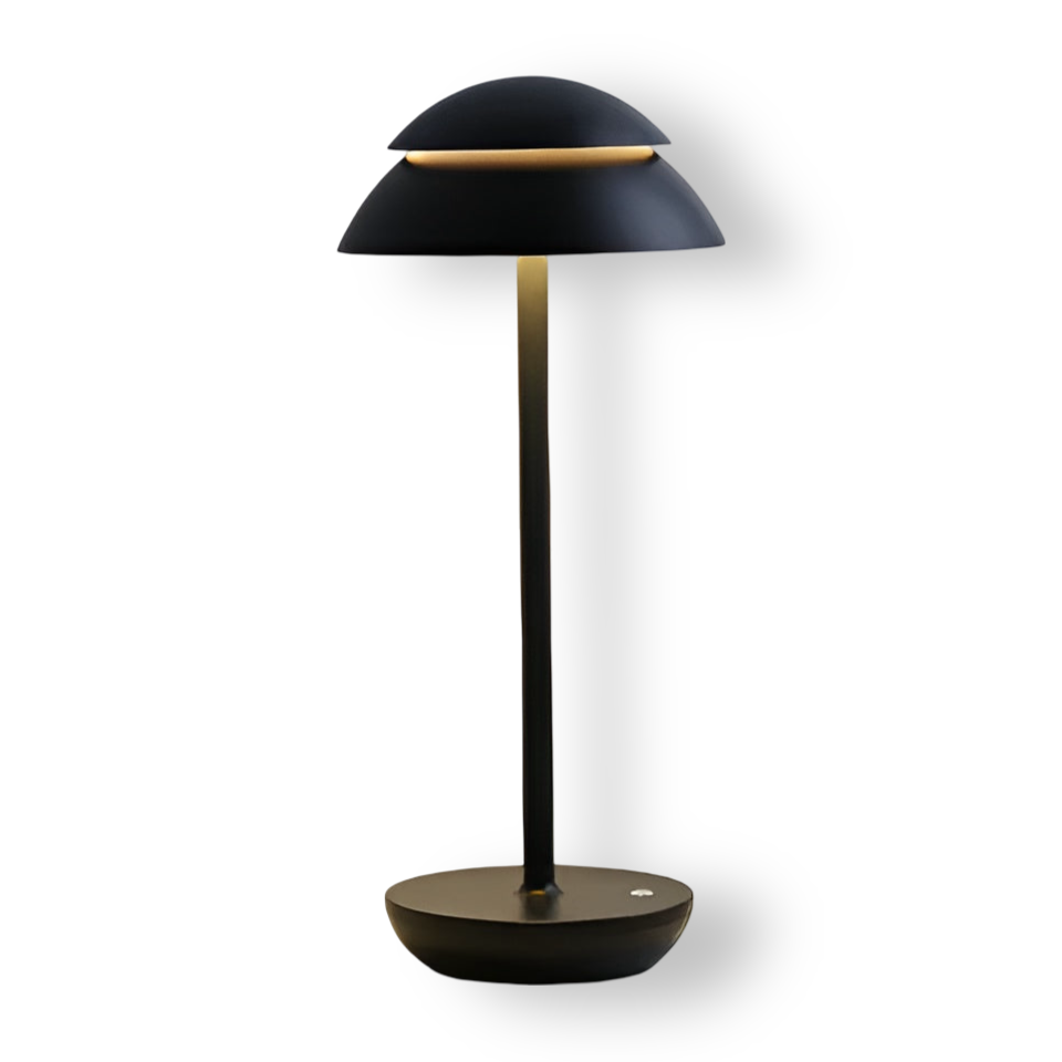 UmbraGlow Slim | Kabellose LED-Tischleuchte mit Schirm im minimalistischen Design