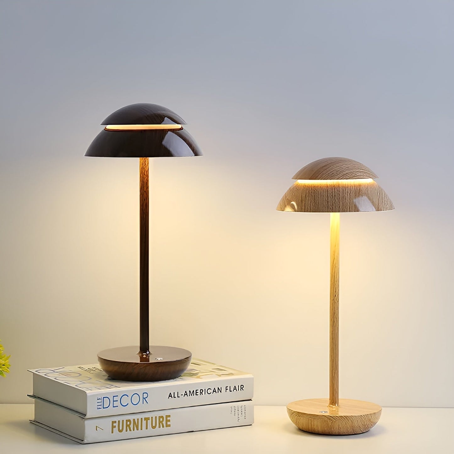 UmbraGlow Slim | Kabellose LED-Tischleuchte mit Schirm im minimalistischen Design