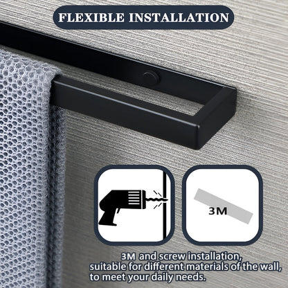 UniBlack Handtuchhalter Edelstahl – Wandmontage Handtuchstange 20cm & 40cm
