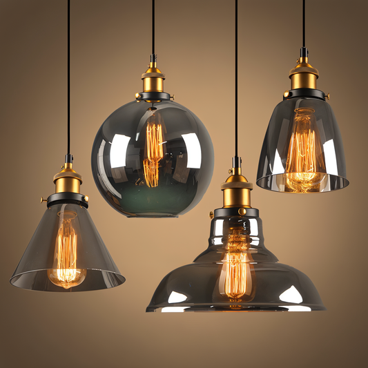 VintaLoft – Elegante Rauchglas Pendelleuchte im Vintage Loft Design
