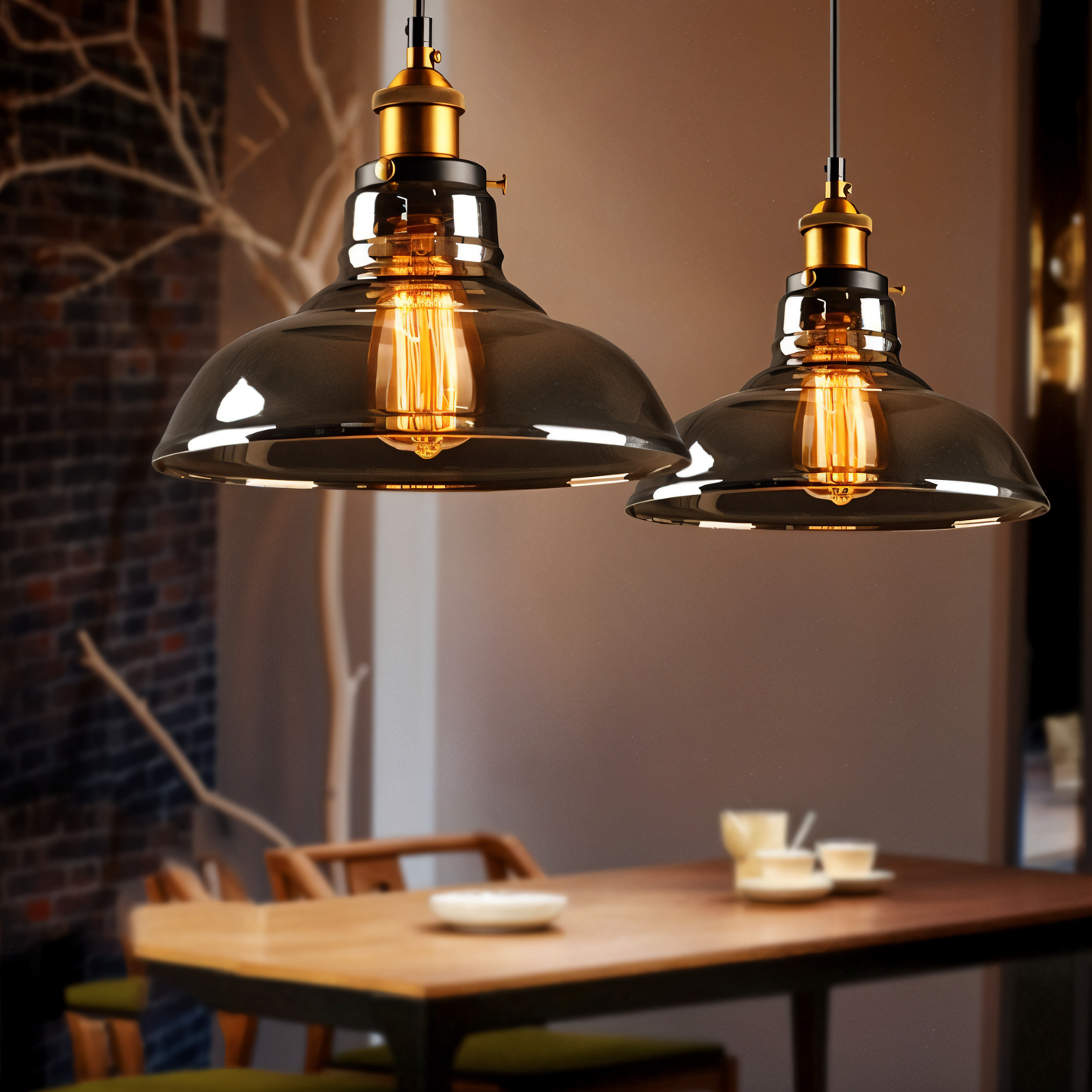 VintaLoft – Elegante Rauchglas Pendelleuchte im Vintage Loft Design