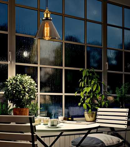 VintaLoft – Elegante Rauchglas Pendelleuchte im Vintage Loft Design