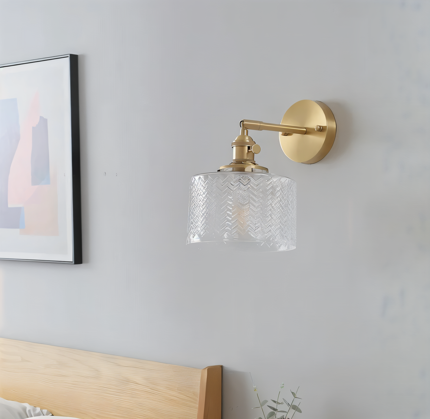 Olyviae | Verstelbare LED Wandleuchte aus Geriffeltem Glas im Skandinavischen Design