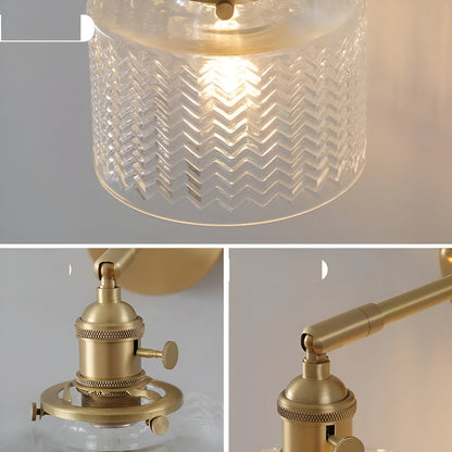 Olyviae | Verstelbare LED Wandleuchte aus Geriffeltem Glas im Skandinavischen Design