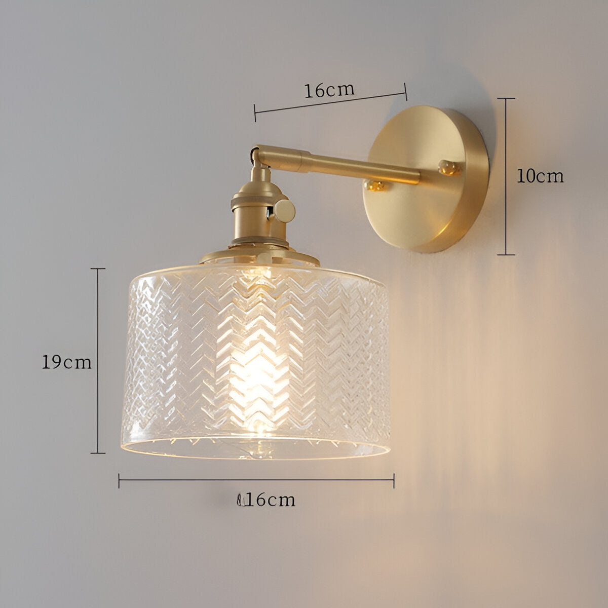 Olyviae | Verstelbare LED Wandleuchte aus Geriffeltem Glas im Skandinavischen Design