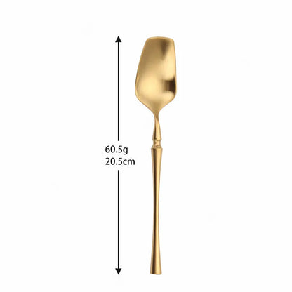 LuxeFeast Noir | 16-teiliges schwarzes Besteckset mit goldfarbenen Details
