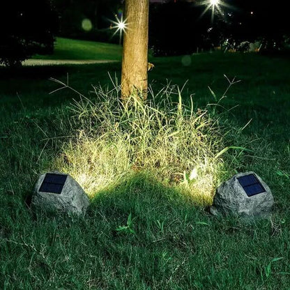 Solar-LED-Außenlampe in Steinoptik – wetterfest, IP65