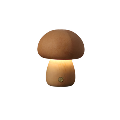 Lunaris Shroom | Wiederaufladbare Tischlampe im Holz-Pilz-Design