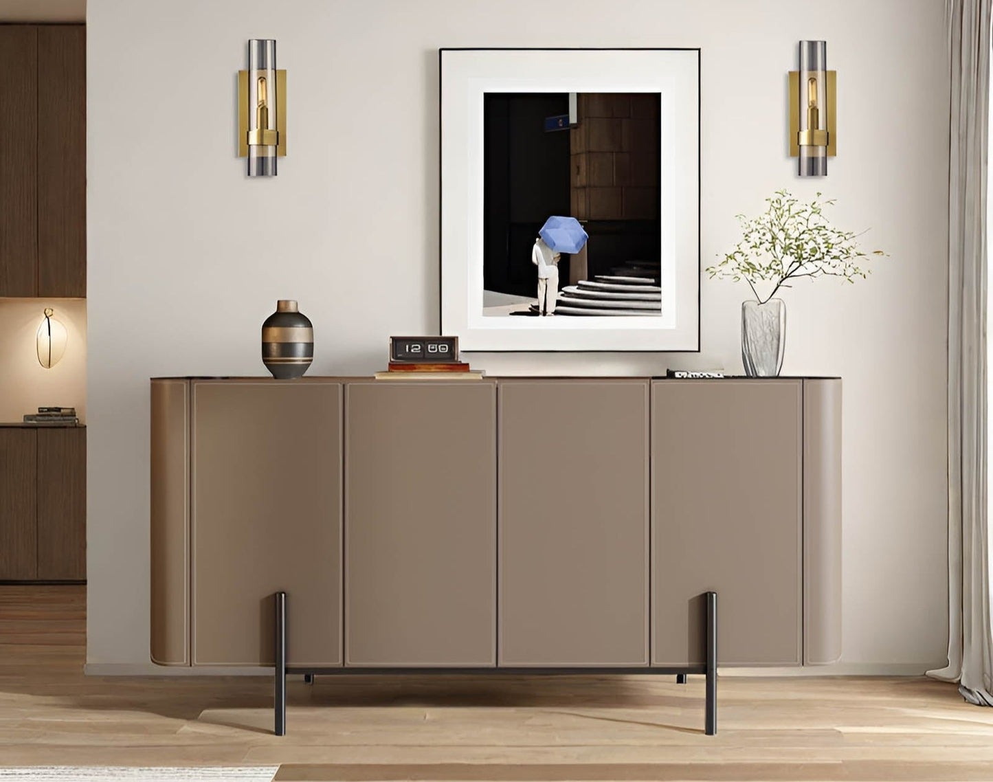 Schwarze Design-Wandleuchte – Flammenförmige LED-Lampe für modernes Wohnen