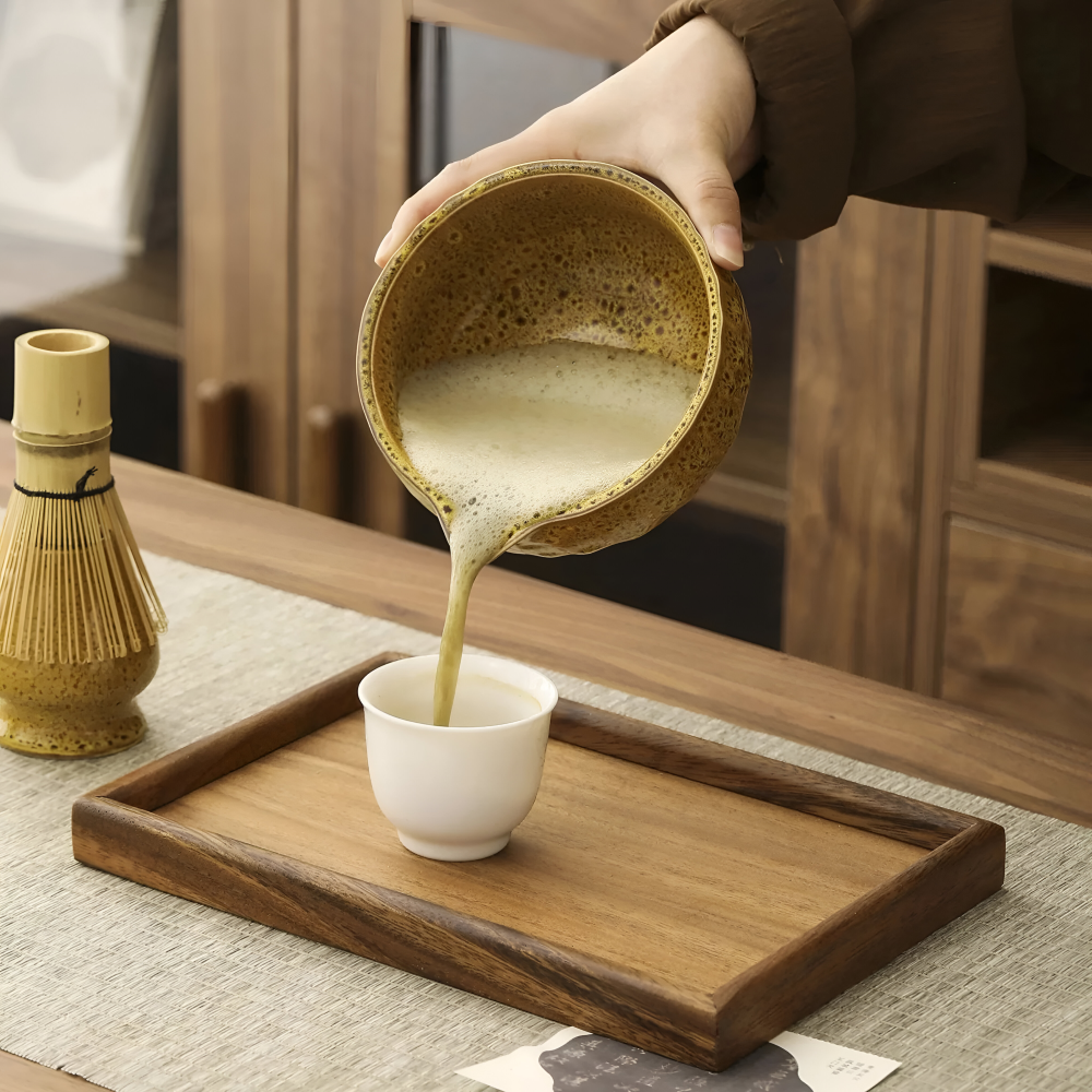 Matcha Set 5 Teilig | Handgefertigte Keramikschale | Japanisches Teeservice | Mit Bambus Zubehör