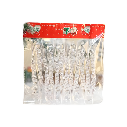 Kristall-Eiszapfen Anhänger | 24er & 36er Set Weihnachtsdeko für Baum & Fenster | Glitzernde Winterornamente