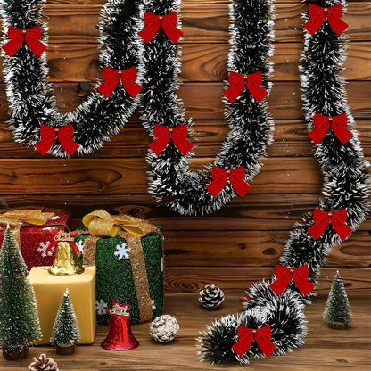 Zestaw girland świetlnych LED | Zestaw 2 szt. ciepłe białe oświetlenie świąteczne | Dekoracyjne lampki na baterie do użytku wewnętrznego