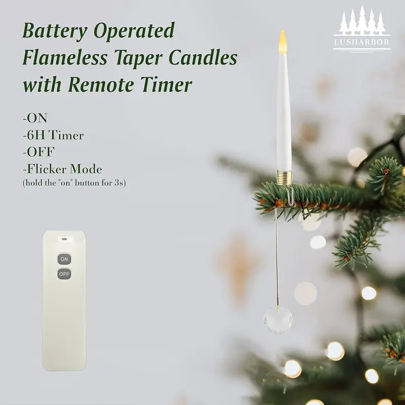 LED Baumkerzen Set | 10er-Set Flammenlose Kerzen mit Fernbedienung | Weihnachts- & Halloween-Dekoration