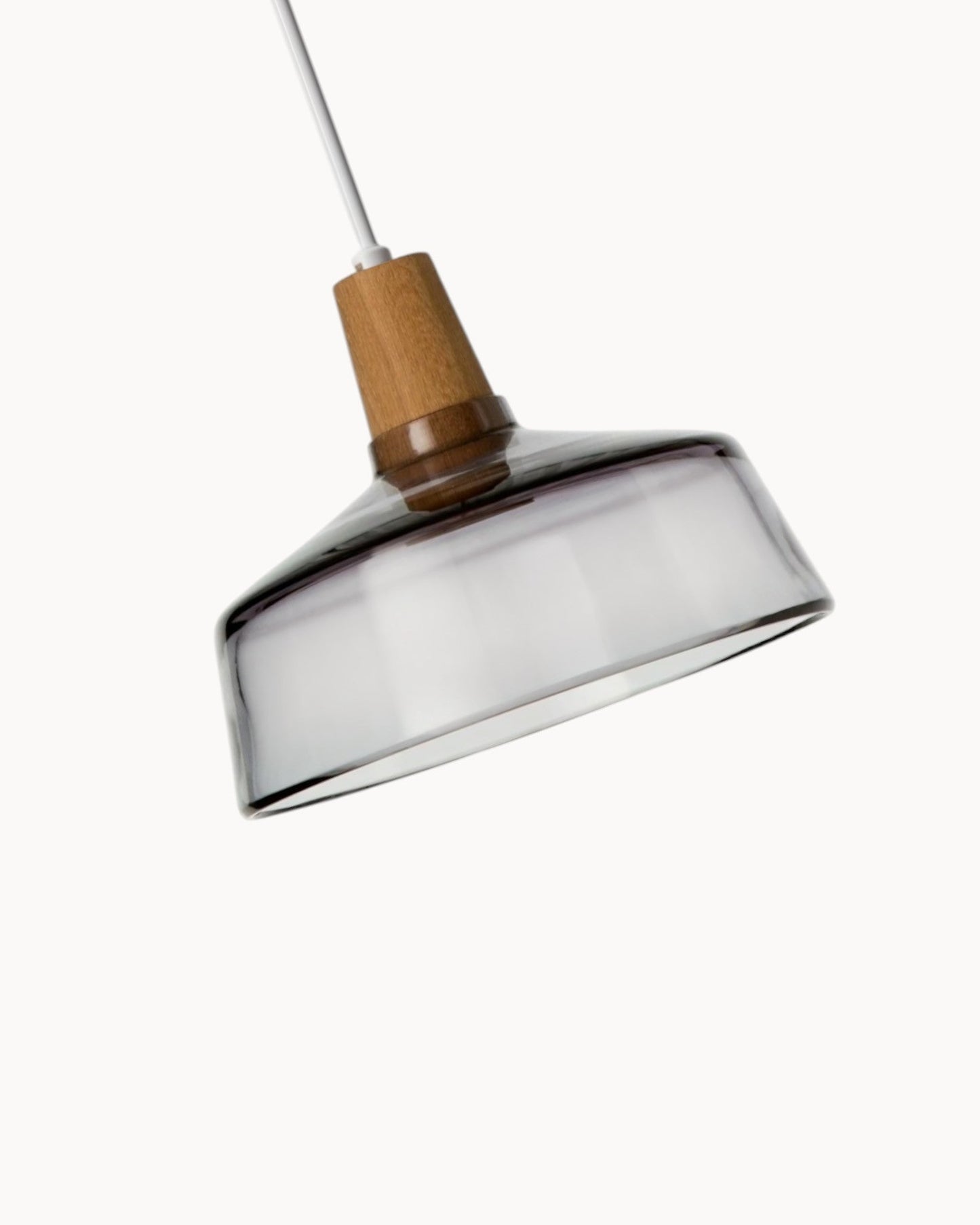 Loftlampe – Moderne nordische Glasleuchte mit Holzsockel (E27)