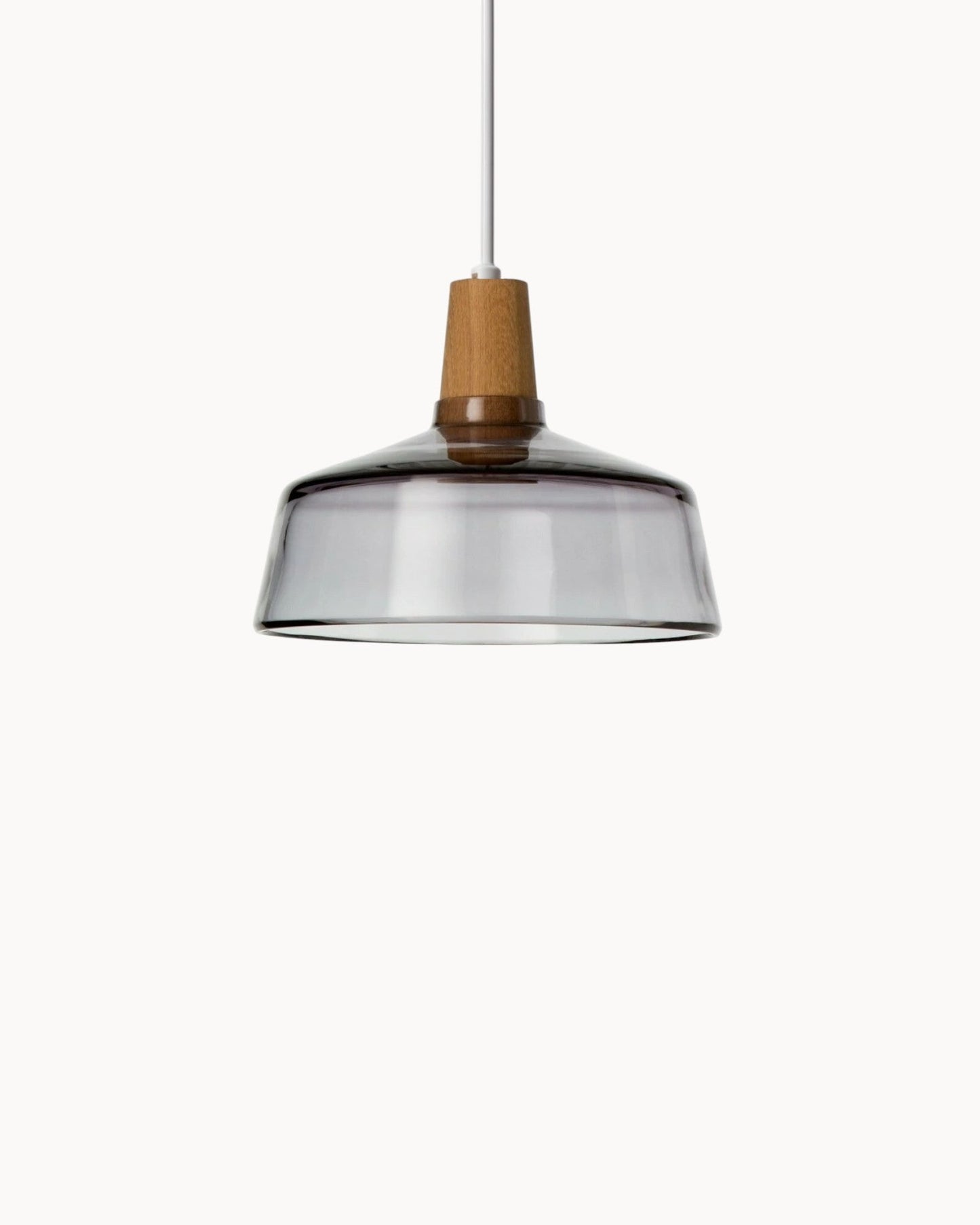 Loftlampe – Moderne nordische Glasleuchte mit Holzsockel (E27)