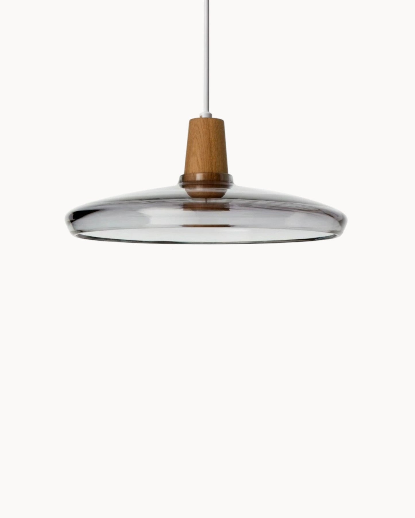 Loftlampe – Moderne nordische Glasleuchte mit Holzsockel (E27)