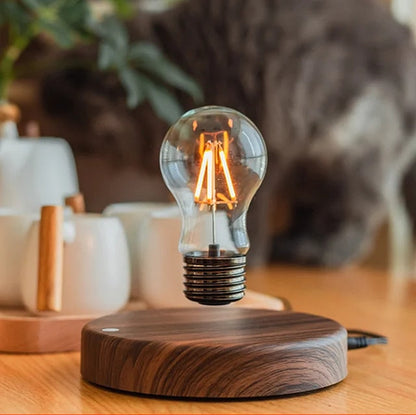 Aerolight Nova | Magnetisch schwebende LED-Glühbirne mit Holzsockel