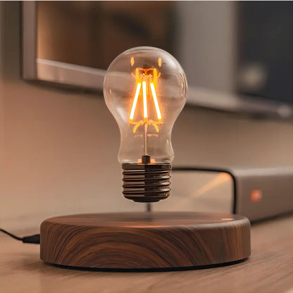 Aerolight Nova | Magnetisch schwebende LED-Glühbirne mit Holzsockel