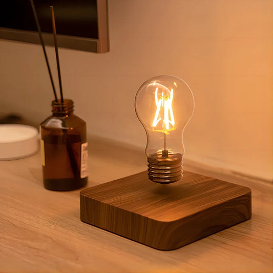 Aerolight Nova | Magnetisch schwebende LED-Glühbirne mit Holzsockel