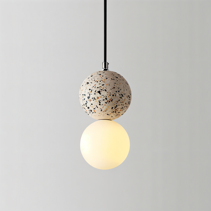 LumeGlobe – Elegante Doppelkugel-Pendelleuchte aus Glas und Metall für den Esstisch