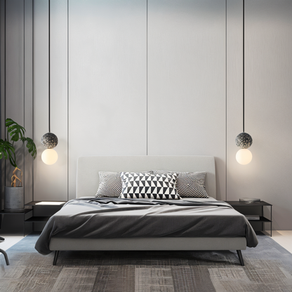 LumeGlobe – Elegante Doppelkugel-Pendelleuchte aus Glas und Metall für den Esstisch