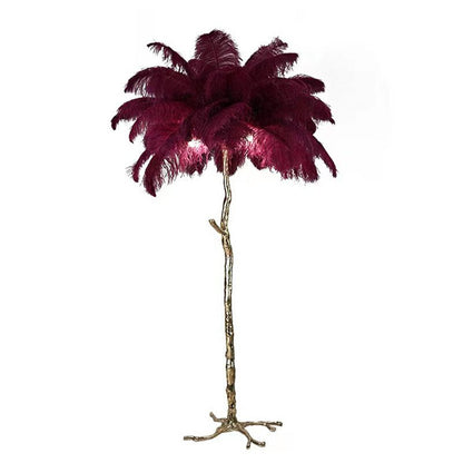 Nocturna Plumea | Stehleuchte mit Federschirm in luxuriösem Design