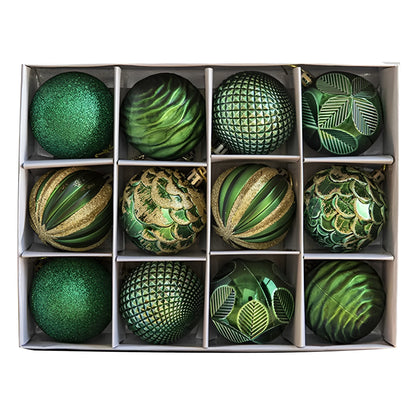 Luxuriöse Weihnachtskugeln Set | 24-teilige Christbaumkugeln | Edle Weihnachtsdeko in Grün, Silber, Rot, Rosa & Champagner