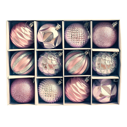 Luxuriöse Weihnachtskugeln Set | 24-teilige Christbaumkugeln | Edle Weihnachtsdeko in Grün, Silber, Rot, Rosa & Champagner