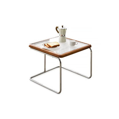 Solvia Cane | Runder Couchtisch aus Rattan mit Glasplatte im Mid-Century-Stil