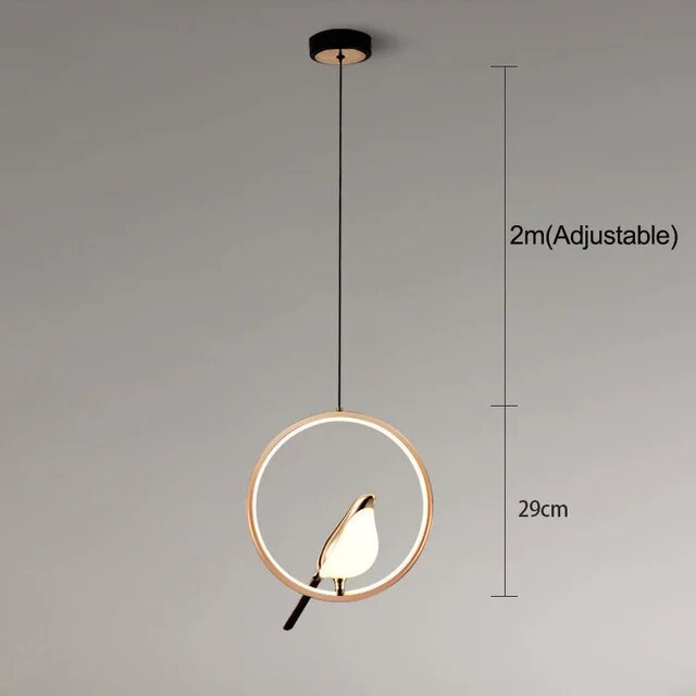 Aviora | Pendelleuchte mit goldenem Vogel und LED-Licht