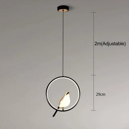Aviora | Pendelleuchte mit goldenem Vogel und LED-Licht