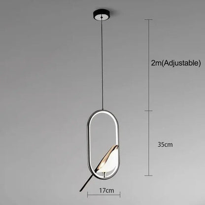 Aviora | Pendelleuchte mit goldenem Vogel und LED-Licht
