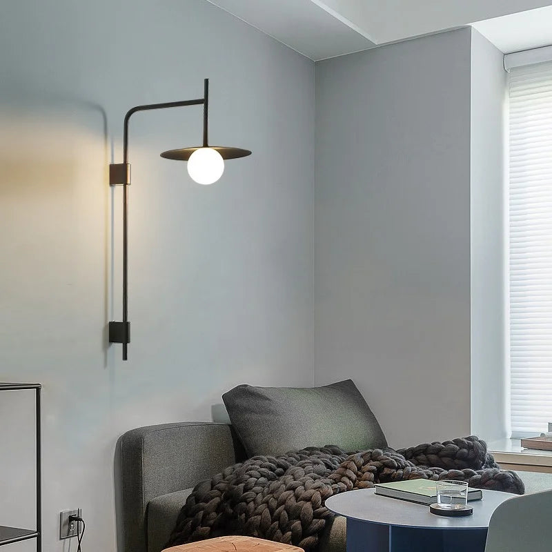 Moderne draaibare LED-wandlamp Aralyn – Minimalistisch ontwerp in zwart