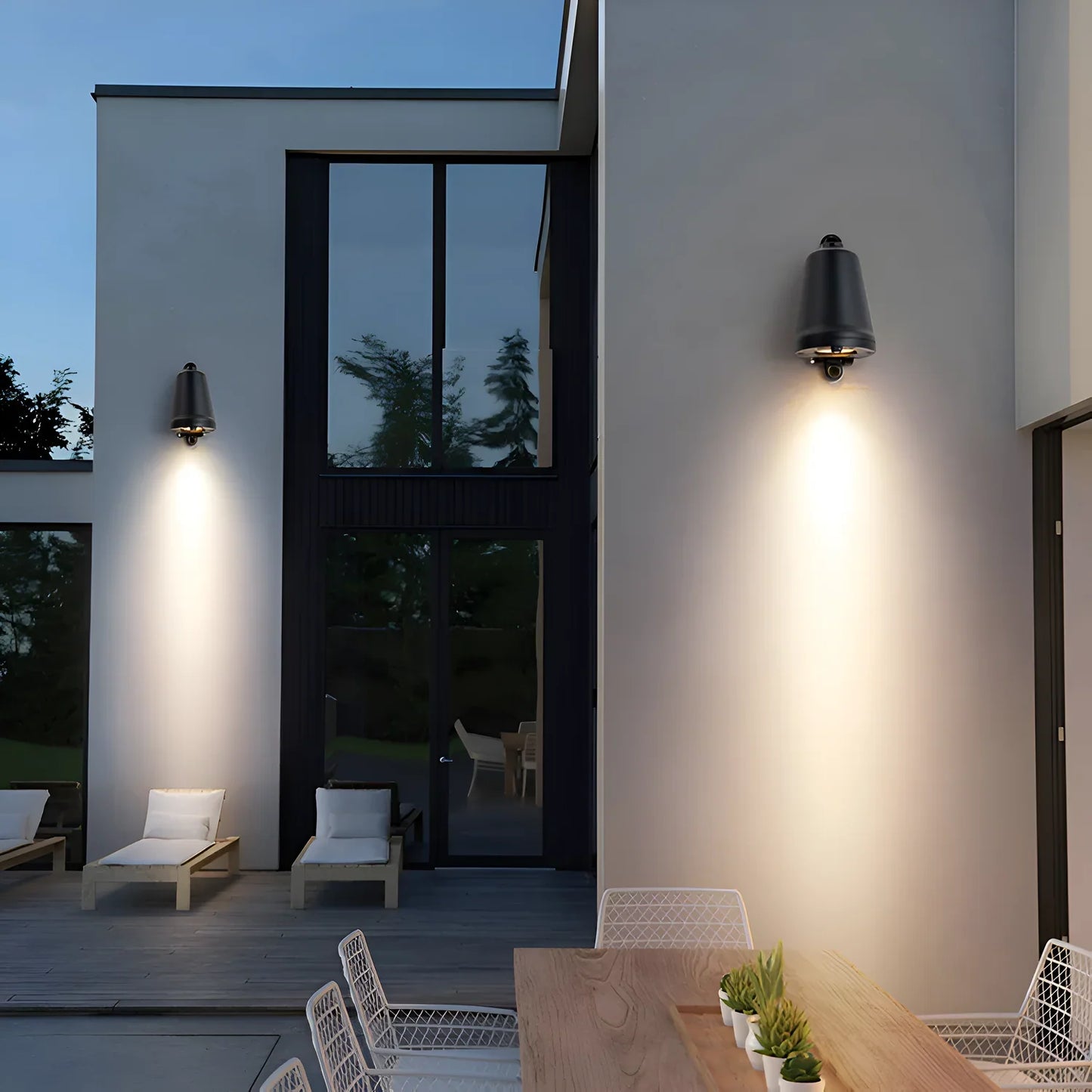 Minimalistische LED-Außen-Wandleuchte aus Aluminium – wetterfest