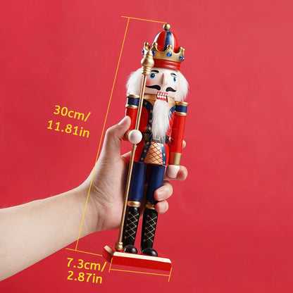 Nussknacker Soldat | Handgefertigte Holzfigur 30 cm | Vintage Weihnachtsdekoration aus dem Erzgebirge