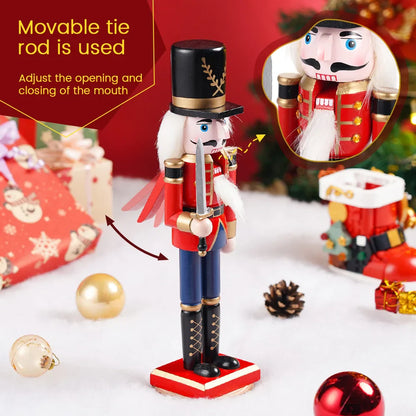 Nussknacker Soldat | Handgefertigte Holzfigur 30 cm | Vintage Weihnachtsdekoration aus dem Erzgebirge