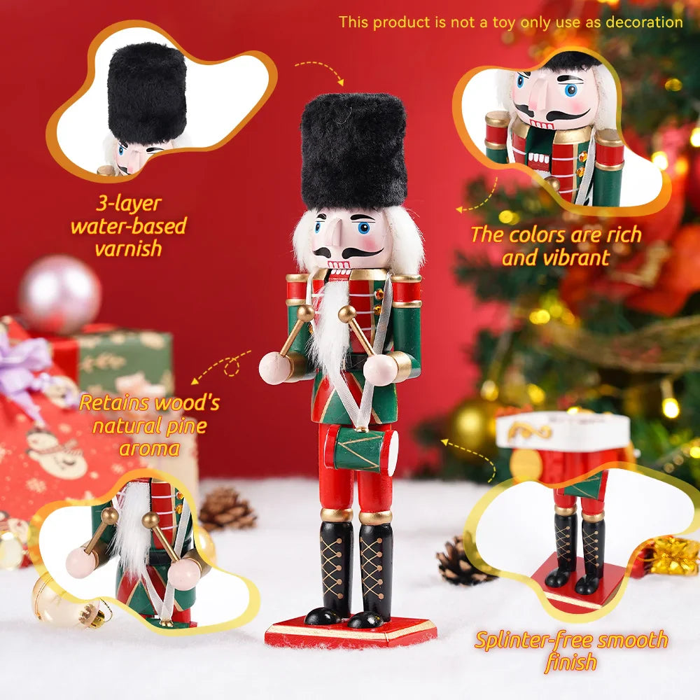 Nussknacker Soldat | Handgefertigte Holzfigur 30 cm | Vintage Weihnachtsdekoration aus dem Erzgebirge