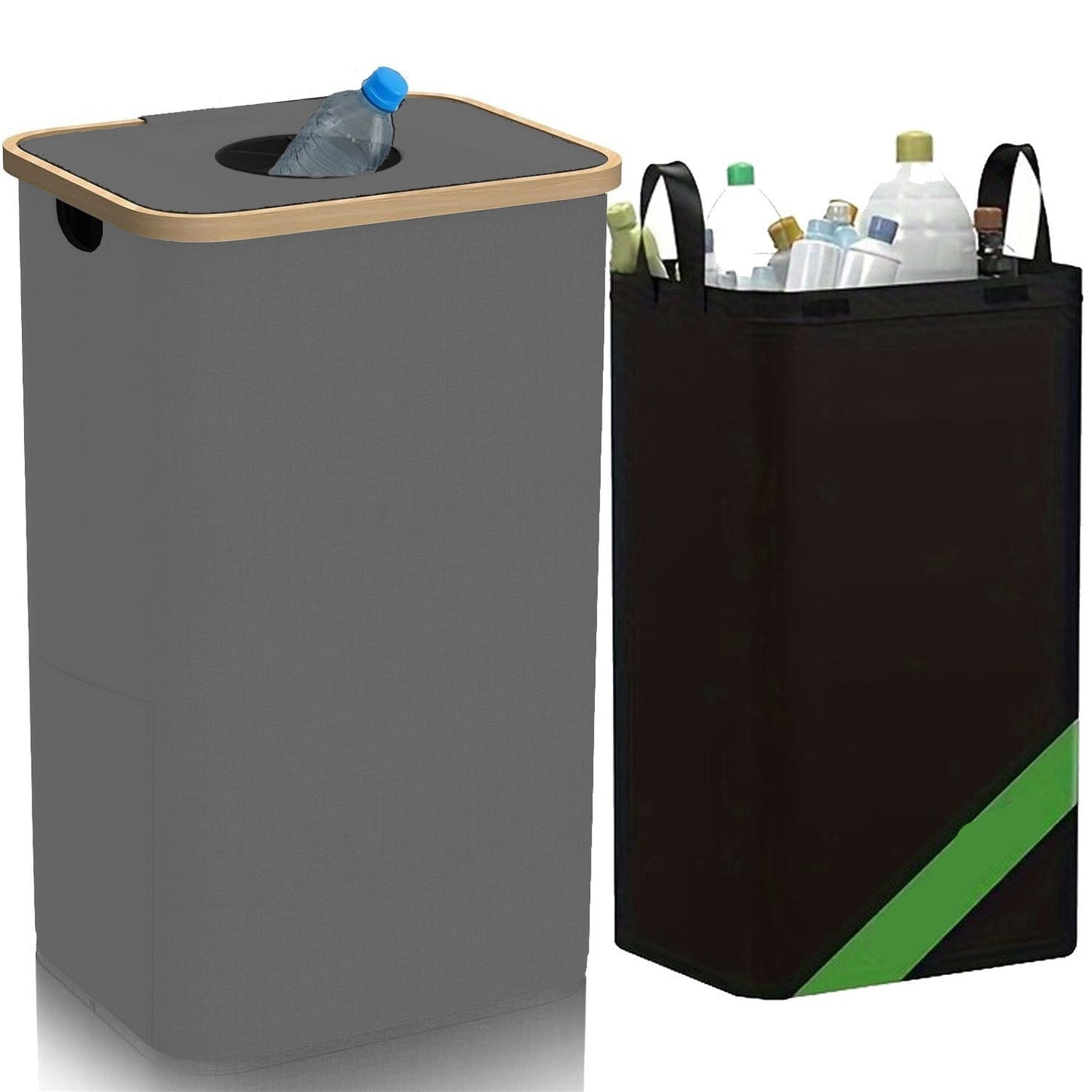FoldaBag | Faltbare 2-in-1 Tasche zur Aufbewahrung von Plastik und Pfandflaschen