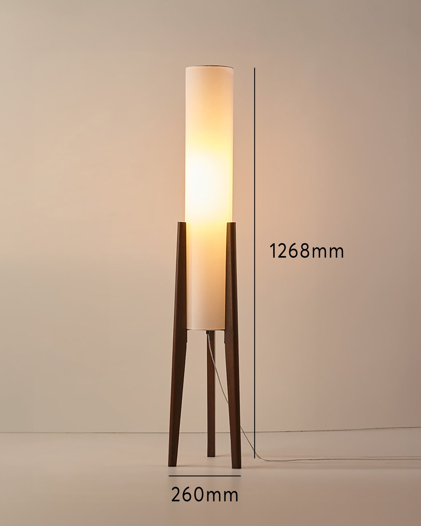 Lunara | Massivholz-Stehlampe aus Walnuss mit LED-Licht