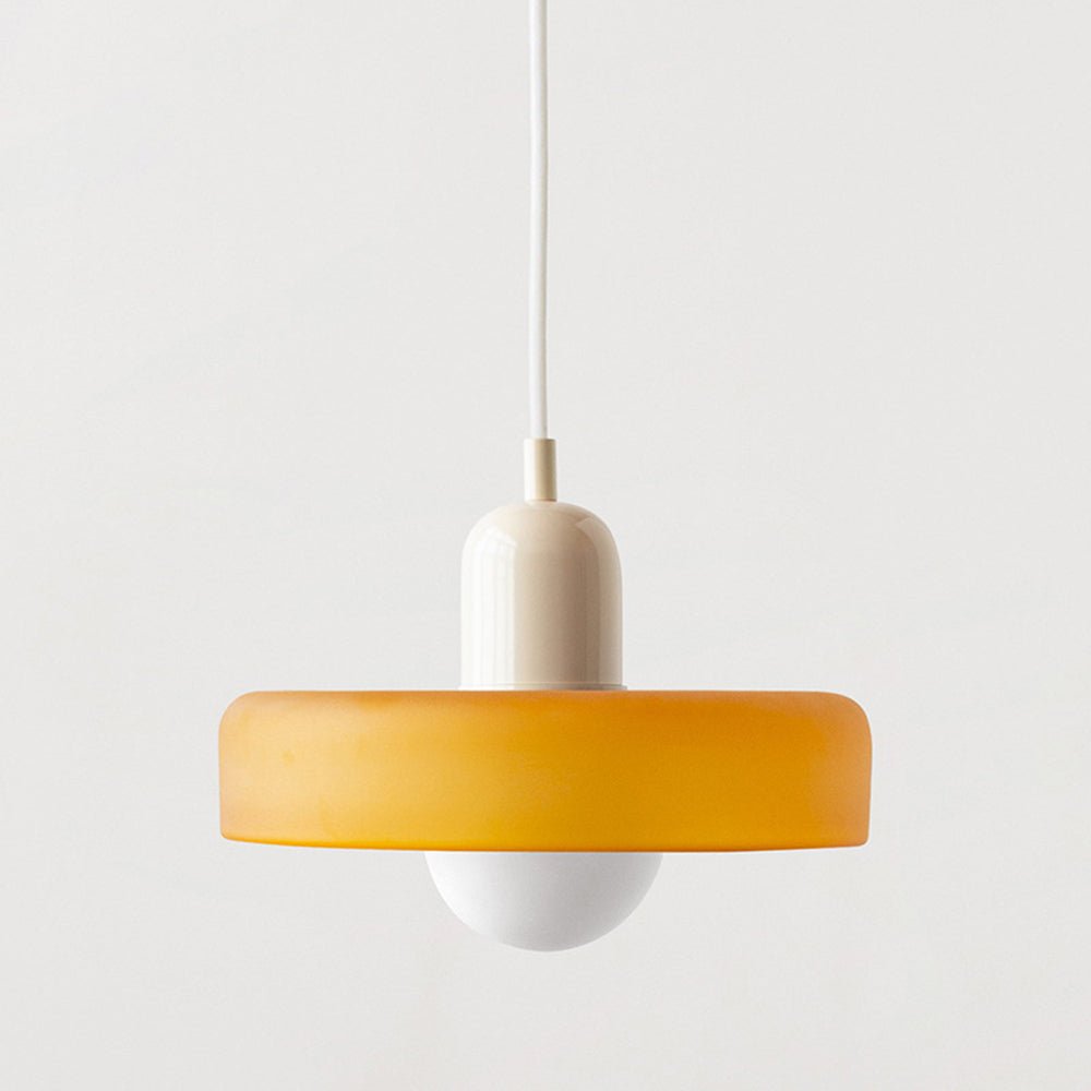 Lunari Halo | Hängeleuchte aus farbigem Glas im Bauhaus-Stil