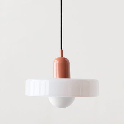 Lunari Halo | Hängeleuchte aus farbigem Glas im Bauhaus-Stil