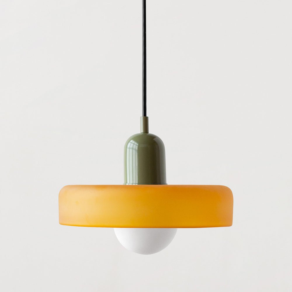 Lunari Halo | Hängeleuchte aus farbigem Glas im Bauhaus-Stil