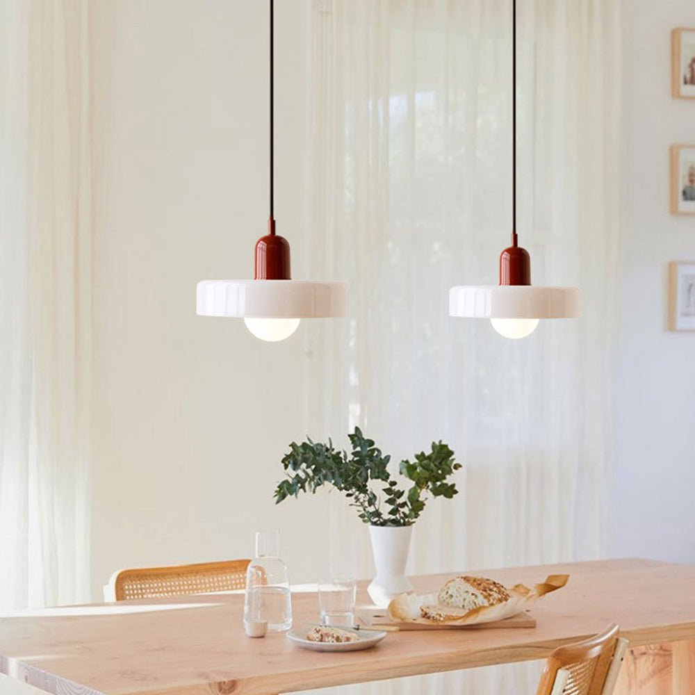 Lunari Halo | Hängeleuchte aus farbigem Glas im Bauhaus-Stil