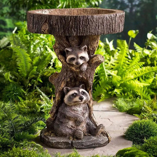 CritterBath™ | Weerbestendig vogelbad van polyresin met figuur 