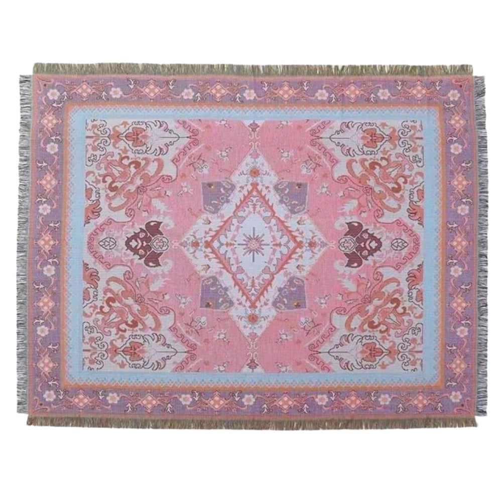 Boho Azteken Plaid-Decke | Wendbares Muster | Sofa & Bett | Mikrofaser-Mix