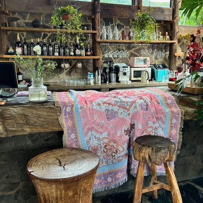 Boho Azteken Plaid-Decke | Wendbares Muster | Sofa & Bett | Mikrofaser-Mix