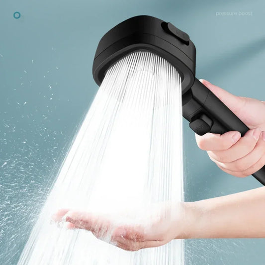HydraFlow – Hochdruck Duschkopf mit 3 Strahlarten & Wasserspar-Funktion